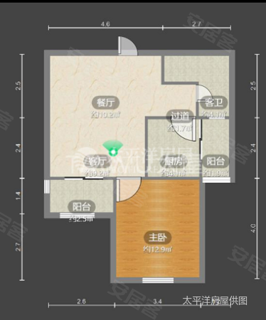 九亭家园1室1厅1卫66.24㎡南北210万