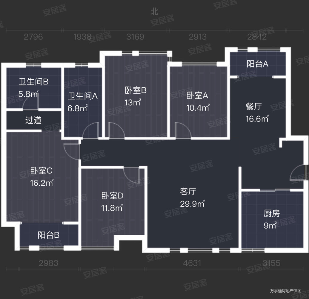 西安白桦林间户型图图片