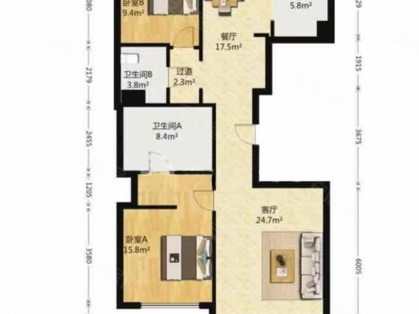 沈阳沈河五爱街雅颂居雅颂居 2室2厅2卫
