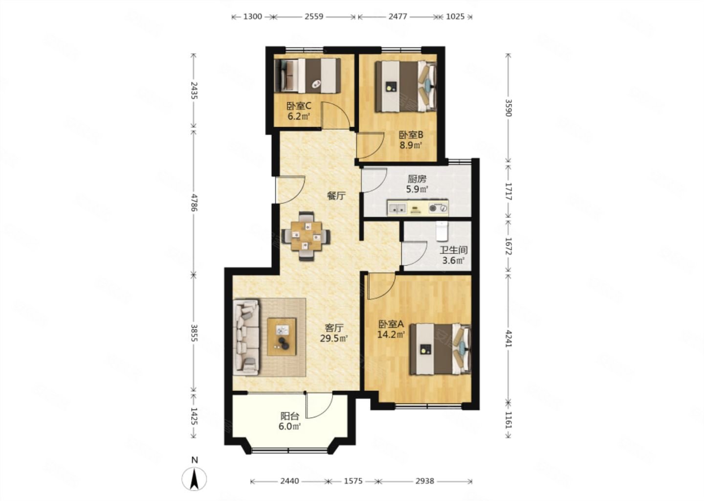 万科朗润园精装套三急售户型方正无遮挡看房方便价格可议