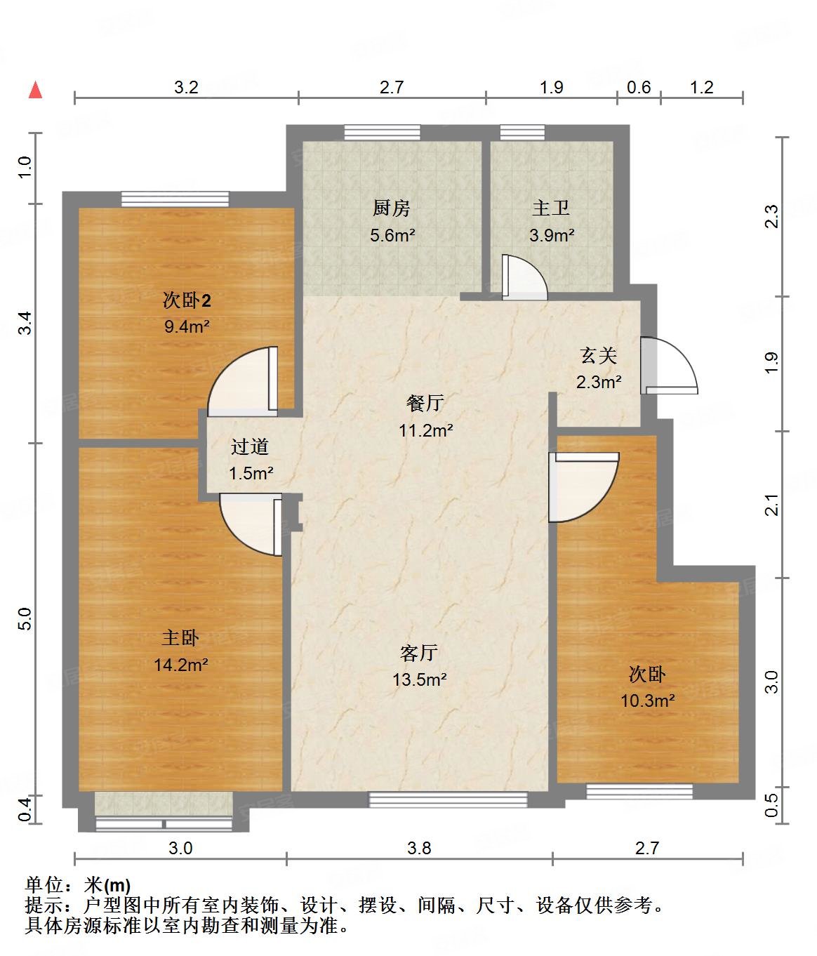 禹洲悦府3室2厅1卫89㎡南北88万