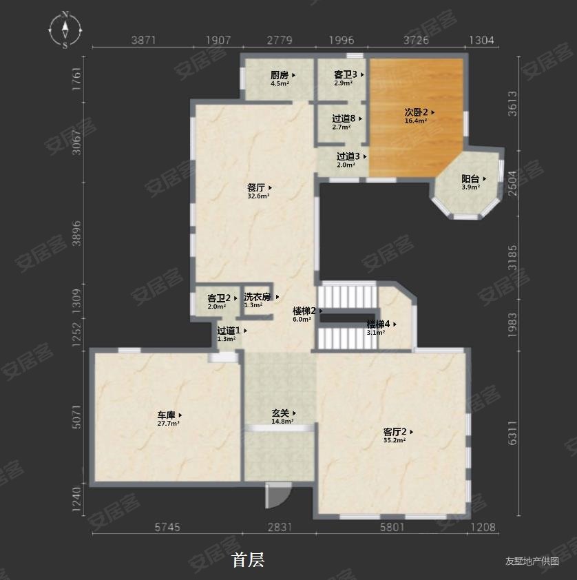 红螺湖别墅7室4厅6卫562.39㎡南北1800万