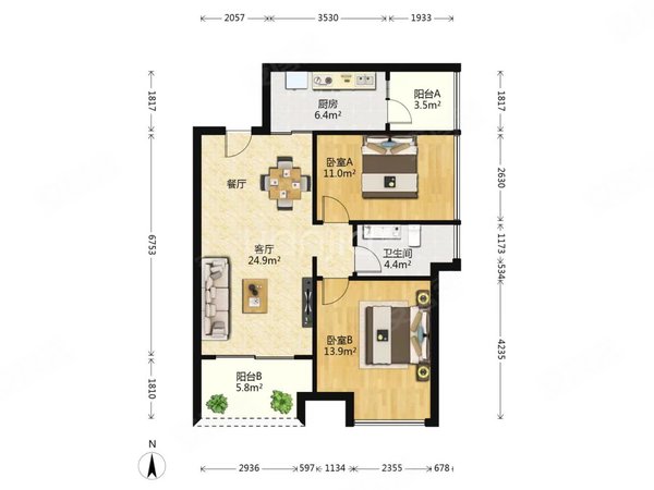 【多图】银石雅园,夏湾租房,拱北玖洲道商圈银石雅园精装修2室2厅1卫