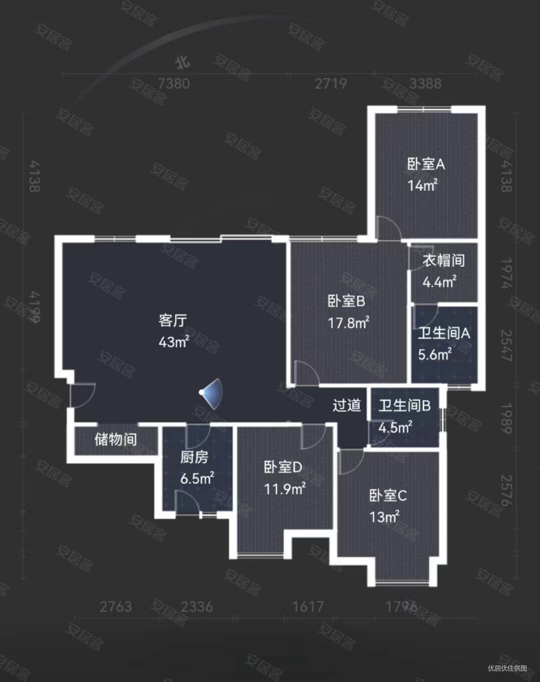 邱家湾轻轨站门口洋房底跃12户型