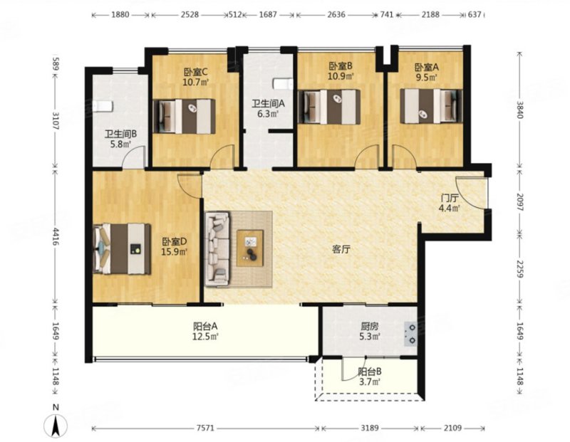 正规商品房 南北通透 近地铁 精装可拎包入住 次新房,首创禧瑞锦江