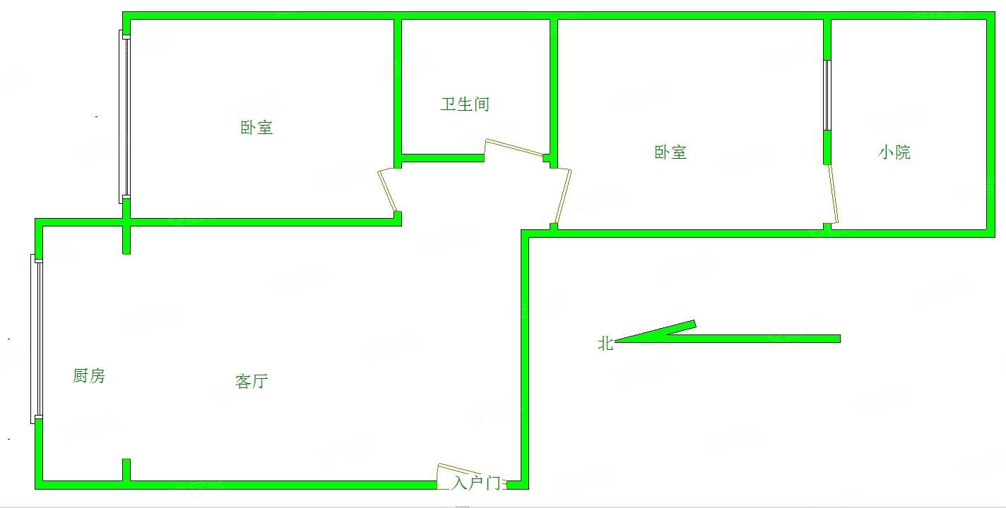 草原明珠小区(南区)2室1厅1卫75㎡南北47万