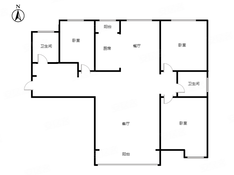 金品时代3室2厅2卫142㎡南北129.9万