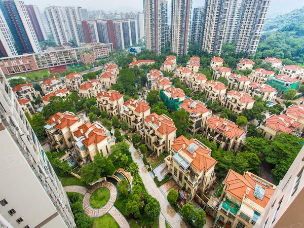 深圳龙华民治鸿荣源熙园山院带100平大花园,深圳北站别墅豪装3层大9房