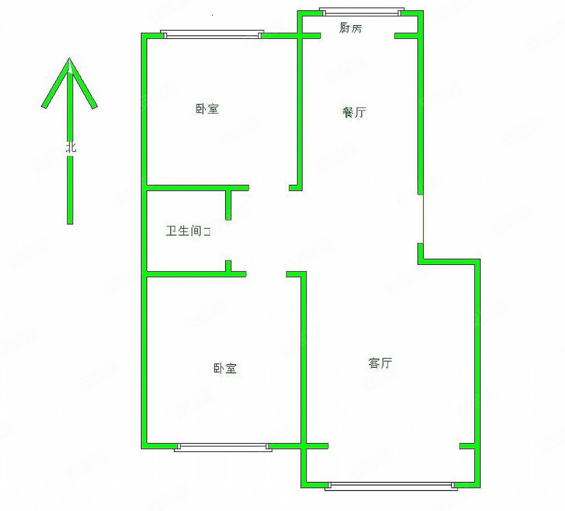 乐苑小区2室2厅1卫98㎡南北98万