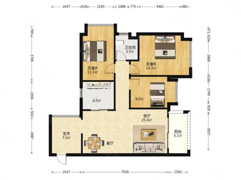 全新没住过,锦绣花城精装修三房,看房方便有钥匙