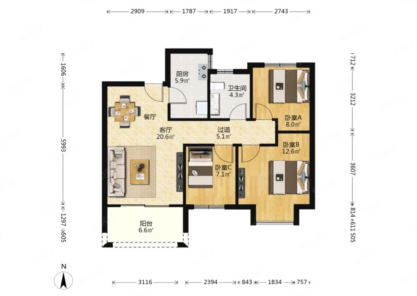 房子采光好,户型方正门口交通便利,购物方便,嘉园蓝湖九郡二手房,64万