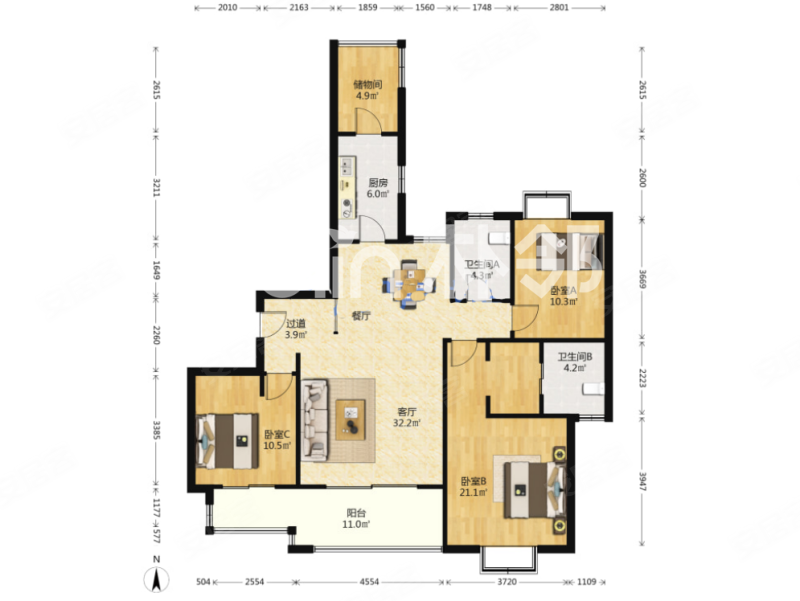 玲珑湾高楼层通透3房诚意出售看房有钥匙