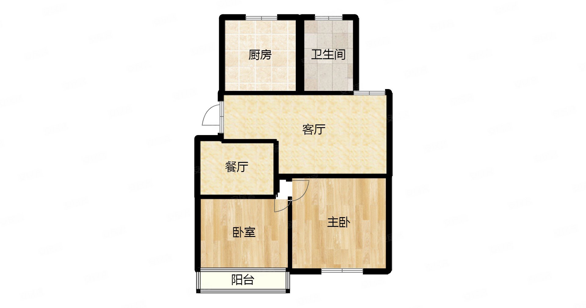 供电局宿舍2室2厅1卫72㎡南63万