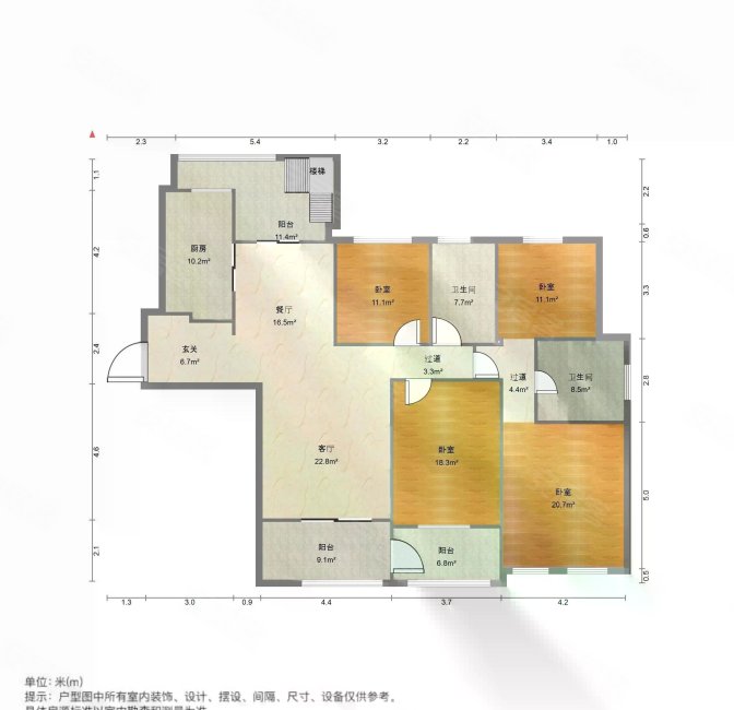 玲珑湾花园二区4室2厅2卫188.11㎡南北1180万