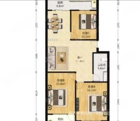 鑫盛家园3室2厅1卫92㎡南50万