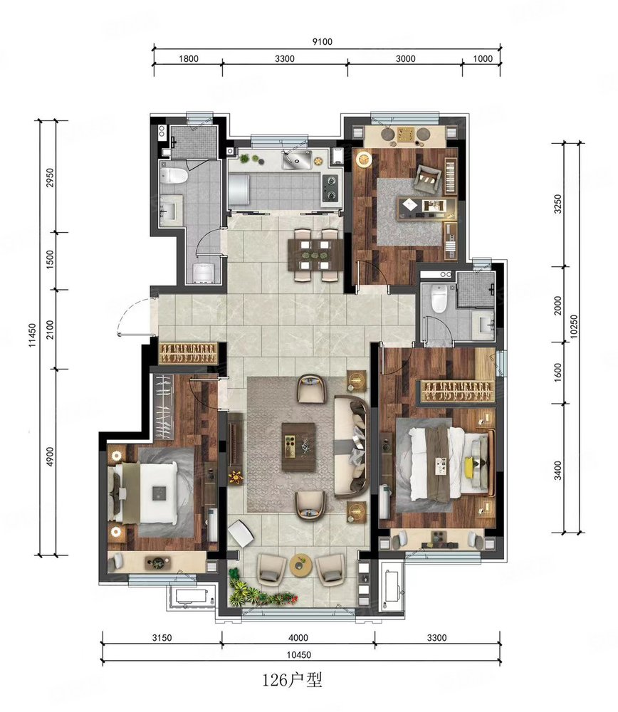 华润昆仑御 中间楼层 飞机户型 采光好