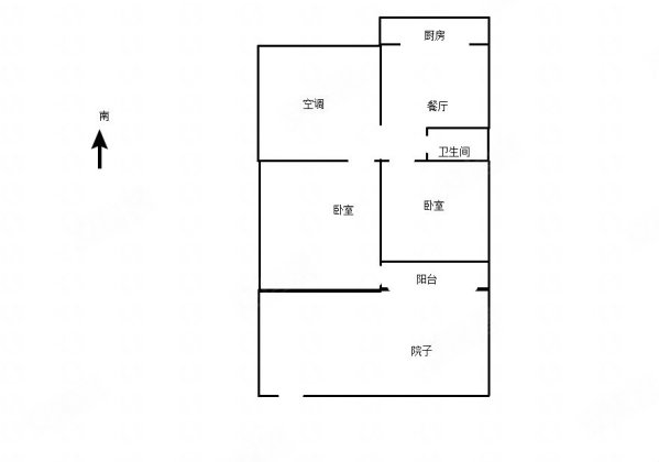 实验中学家属楼2室2厅1卫84㎡南北125万