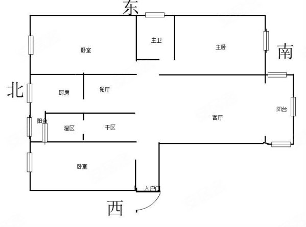 四季花城1区3室2厅2卫136㎡南北81.8万