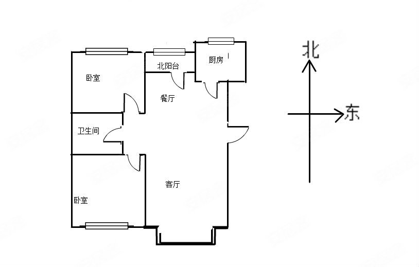 华邑世纪城2室2厅1卫91.69㎡南北84万