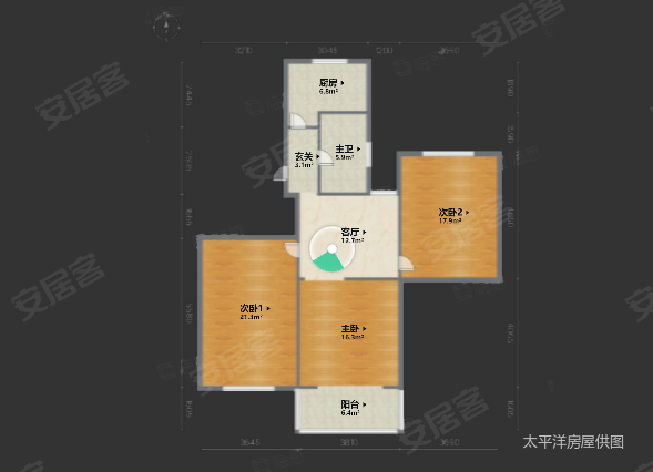 曹杨花苑(南区)3室1厅1卫85.79㎡南420万