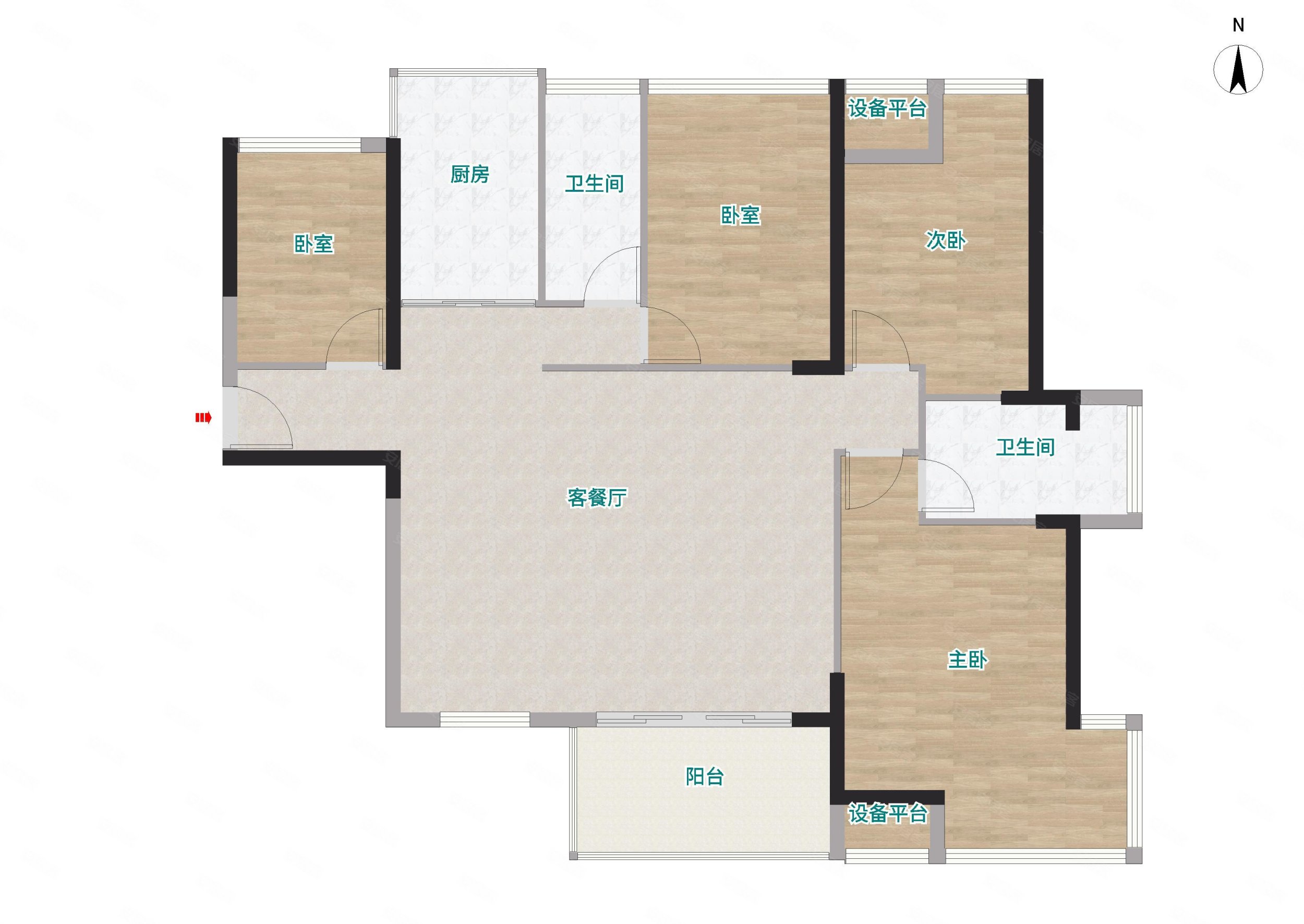 荣和邕江悦府4室2厅2卫133.42㎡西南126.8万