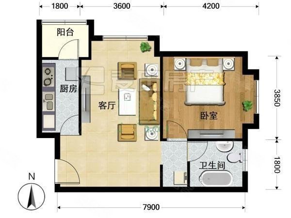 易构空间1室1厅1卫65.69㎡东北439万