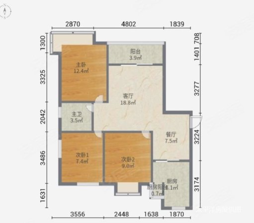 骏丰嘉骊花园3室2厅1卫91.7㎡南北428万