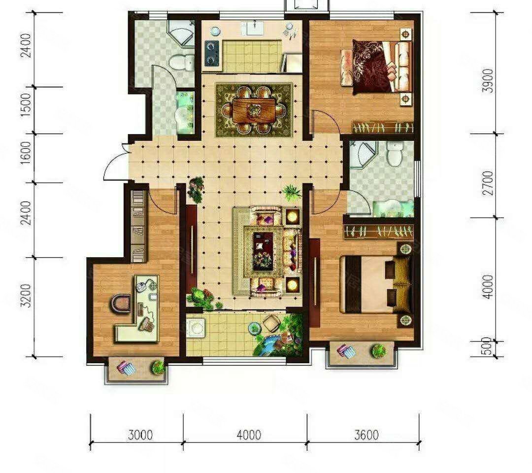 校滨河大道妇幼保健院附近钓鱼台一号院毛坯三室