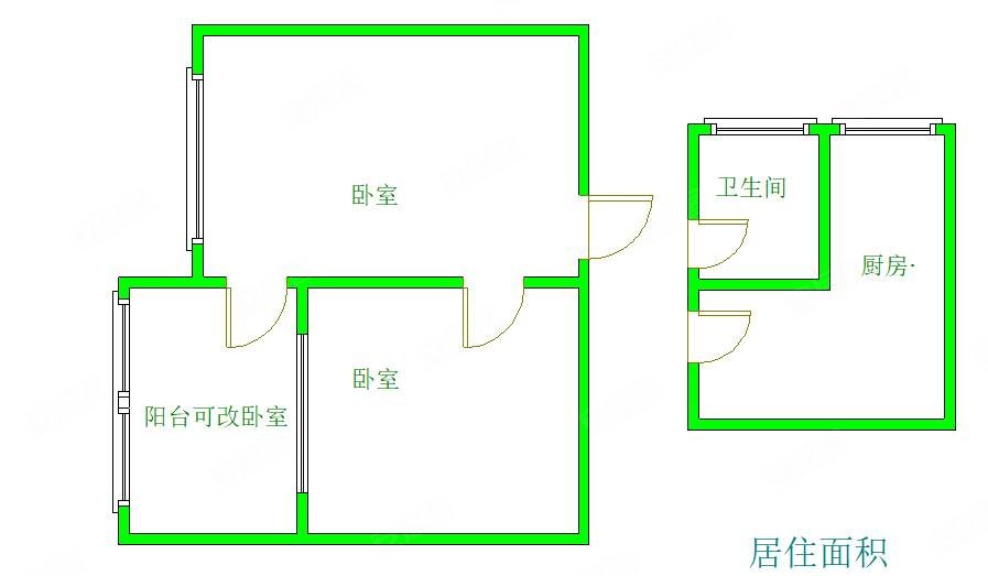 龙山路小区2室0厅1卫54.42㎡西南108万