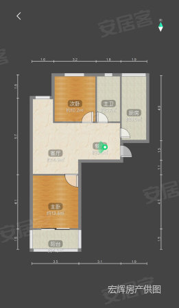 恒盛鼎城华公馆2室1厅1卫82.67㎡南北600万