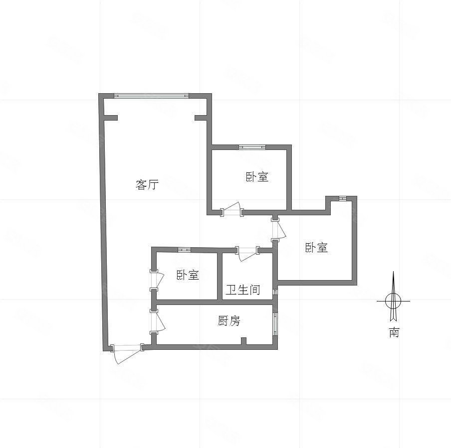 西城景秀3室2厅1卫97.5㎡南北77万