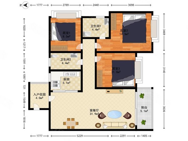 【多图】合景方圆叠翠峰,蕉门租房,看湖合景方圆叠翠峰 3室2厅2卫
