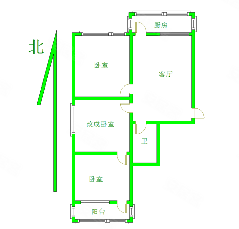 红星东小区3室1厅1卫74㎡南北48万