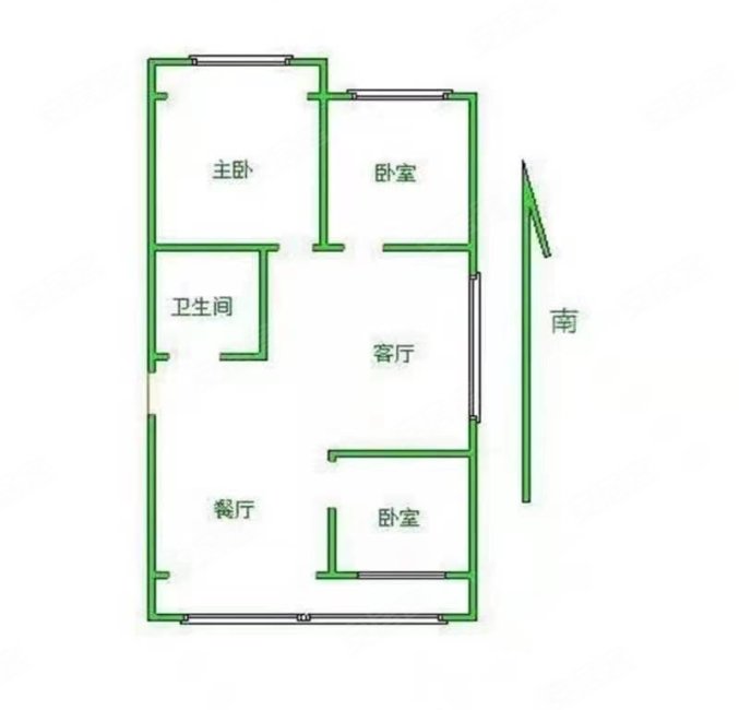 公园壹号2室2厅1卫90㎡南北58万