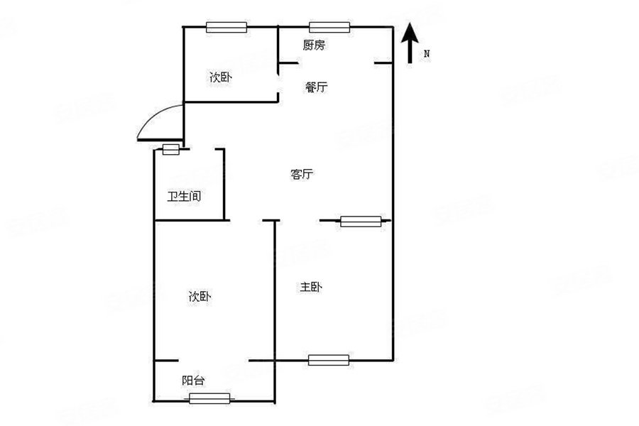 翠竹园3室2厅1卫96㎡南北49.8万