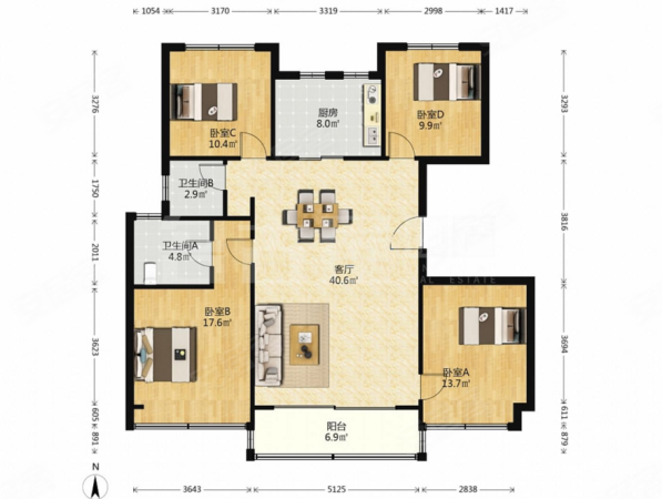 山水樾澜院别墅区,精装洋房,四叶草户型,超佳视野,山水樾澜庭(东区)