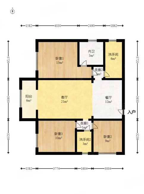 长房白沙湾3室2厅2卫111.77㎡南140万