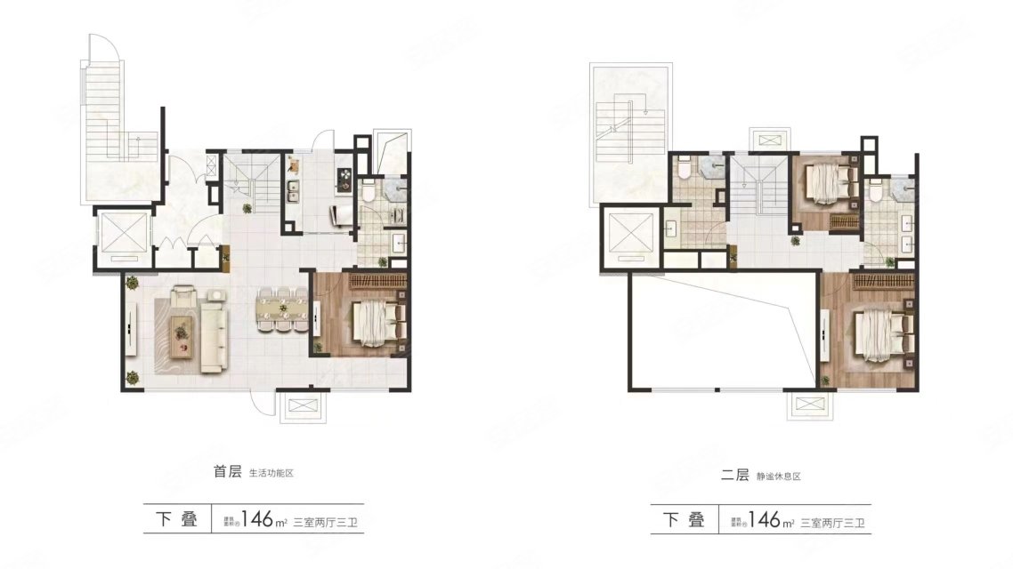 班芙小镇枫瑾园3室3厅2卫146.23㎡南北310万