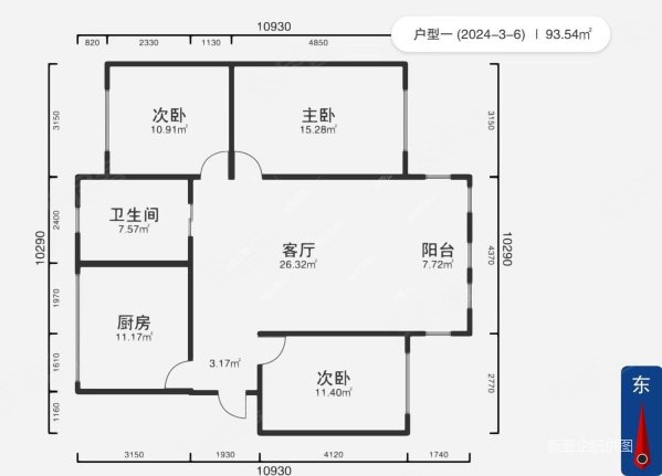 鼓楼路220号院3室2厅1卫63.9㎡南北82万