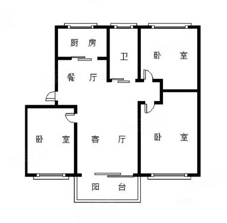 豪园4室2厅1卫120.25㎡南北139.8万