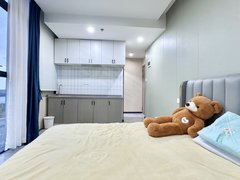 湖州长兴长兴市区利时旁 全景落地窗 精装修单身公寓 押一付一可短租 家电齐全出租房源真实图片