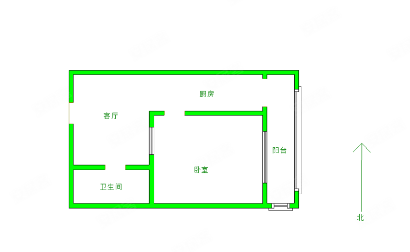 新福方里1室1厅1卫51.46㎡东302万