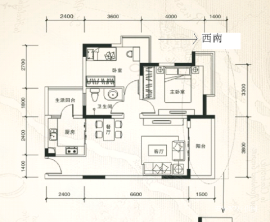 翠湖苑2室2厅1卫82.79㎡西南80万