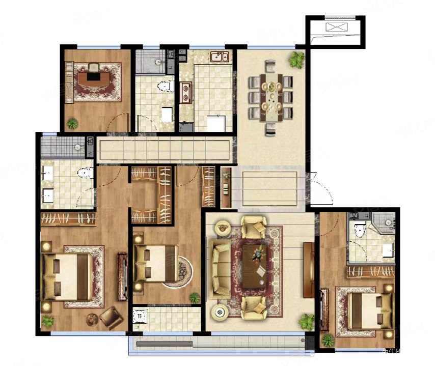 济南融创文旅城紫檀园4室2厅3卫181.46㎡南北390万