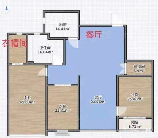 锦华城3室2厅1卫98.88㎡南北218万