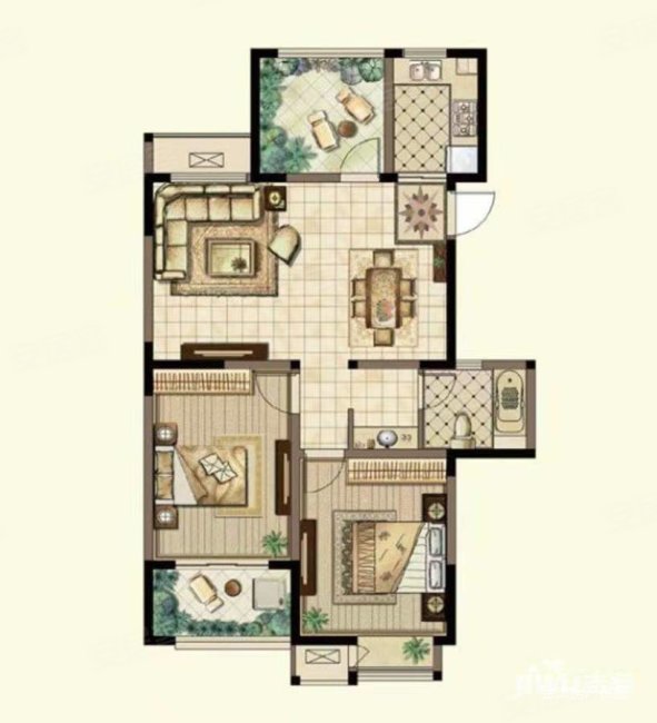 香树湾馨苑3室2厅1卫106.75㎡南北182万