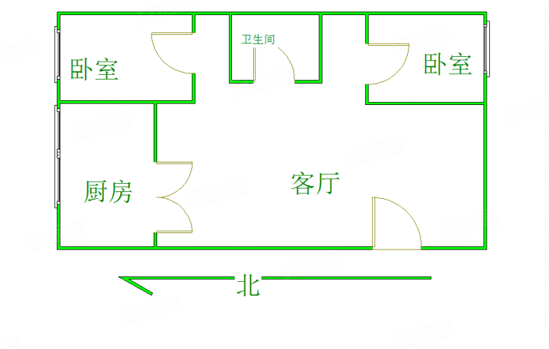 农行民政小区2室1厅1卫70㎡南北94万