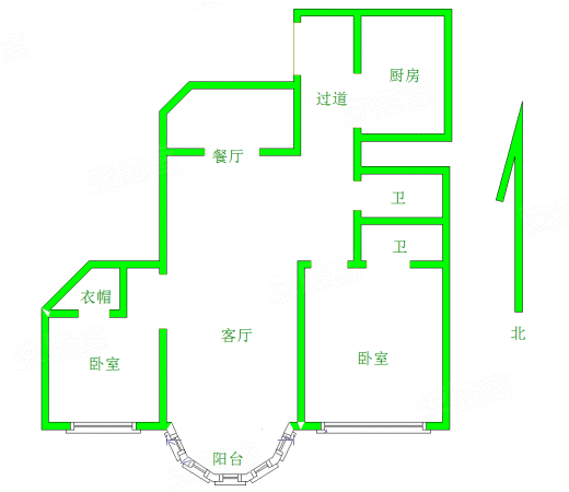 京海公寓2室2厅2卫161.75㎡东南680万