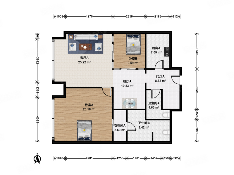 滨江道 四季汇 高档小区 俯瞰南京路 豪华装修 两室房