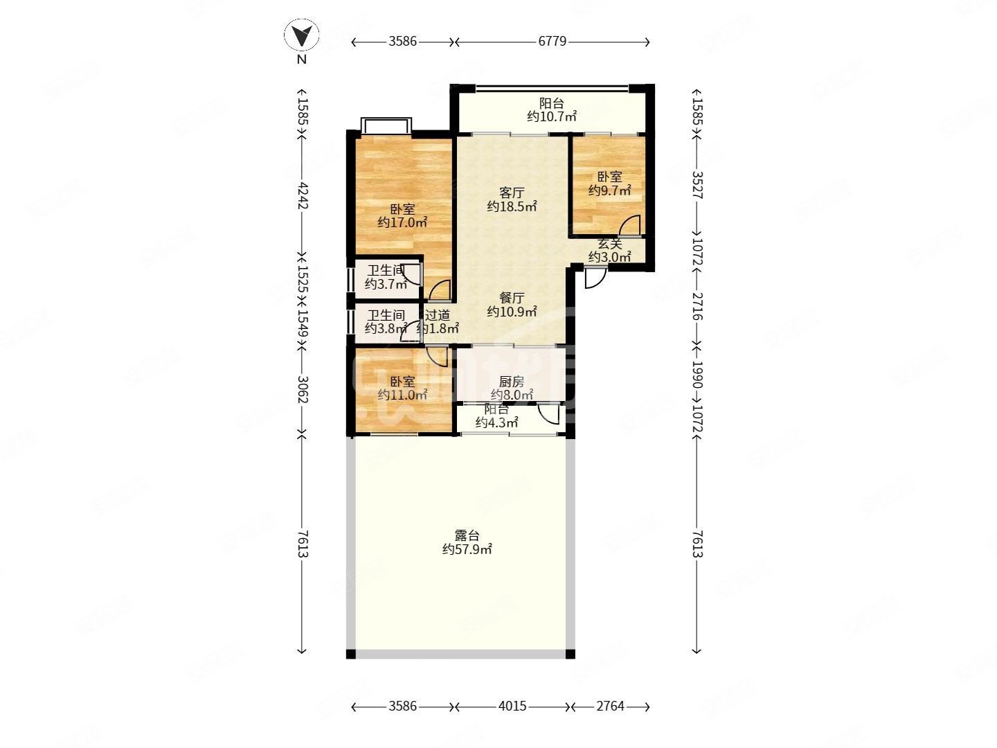 建发央著3室2厅2卫124.4㎡东南165万